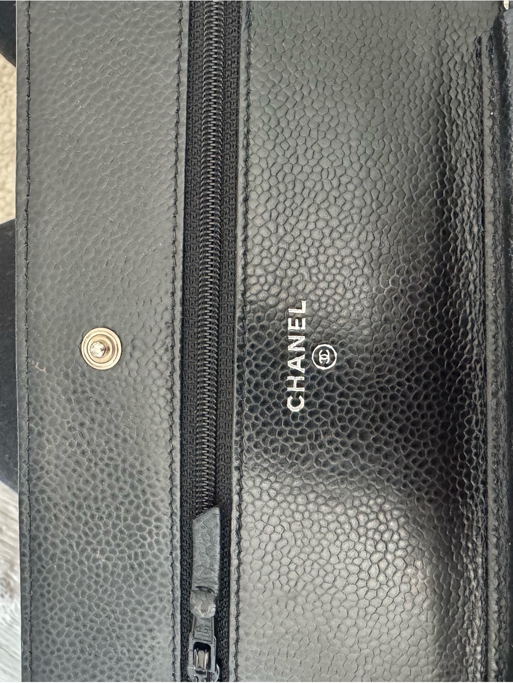 CHANEL Black Quilted Leather Wallet-on-Chain with Silver Hardware - Picture 4 of 4